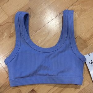 ALO Yoga Women's Ribbed Sports Bra in Lavender